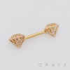 DIAMOND-SHAPED HOLLOW REVO INLAY 316L SURGICAL STEEL NIPPLE RING